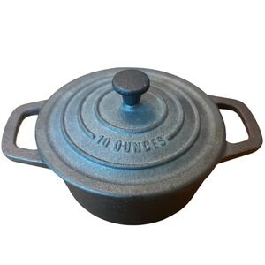 Smith & Clark Ironworks Mini Cast‎ Iron Cocotte 10 Ounce Dutch Oven Black